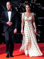 2020年2月2日，劍橋公爵威廉王子（左）和夫人凱特（右）在倫敦出席第73屆英國電影學院獎（BAFTA）。（法新社）