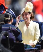 2019年6月8日，凱特參加英女王伊利沙伯二世93歲官方壽辰閱兵巡遊慶祝活動。（法新社）