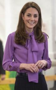 2019年3月12日，凱特在倫敦探訪兒童中心。（法新社）