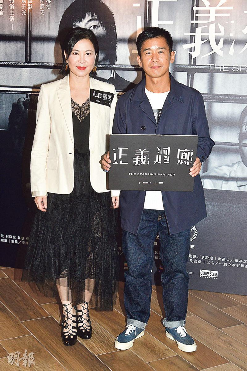 林海峰（右）稱在《正義迴廊》與蘇玉華（左）的對手戲不多，期望有機會合演舞台劇。（攝影／記者：柯美）