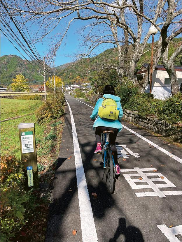 耶馬溪單車道路標清晰，不用擔心迷路。（Azuki攝）
