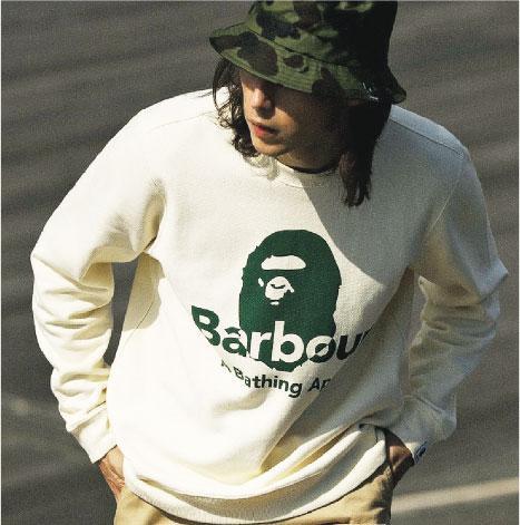 「猿人頭」風格——Barbour在日本甚受歡迎，曾與當地「國寶級」潮牌A Bathing Ape合作推出聯乘，將英倫戶外鄉村風格與「猿人頭」的街頭潮流時尚糅合。（品牌提供）