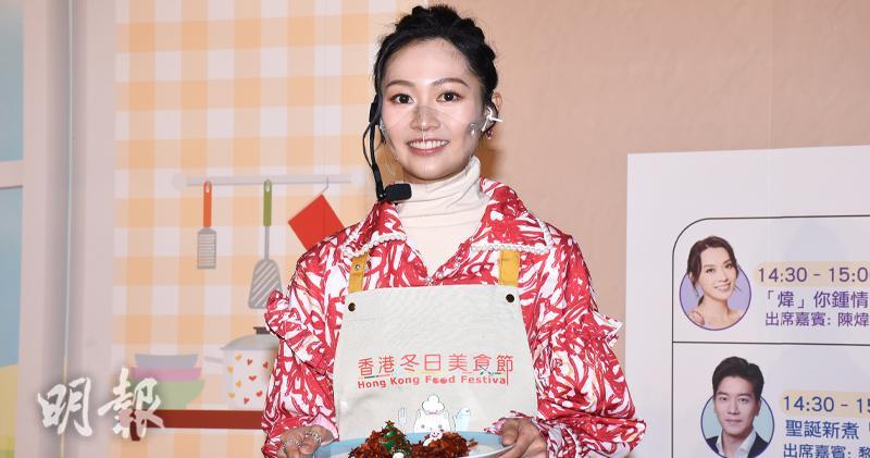 郭柏妍希望公司開拍新一季《美女廚房》，讓她做嘉賓大顯身手，成為美女廚神。（鍾偉茵攝）
