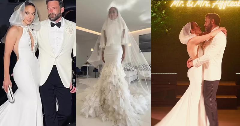 J.Lo上載短片到社交網重溫過去一年重要時刻，包括與賓艾費力的婚禮。（視頻截圖）