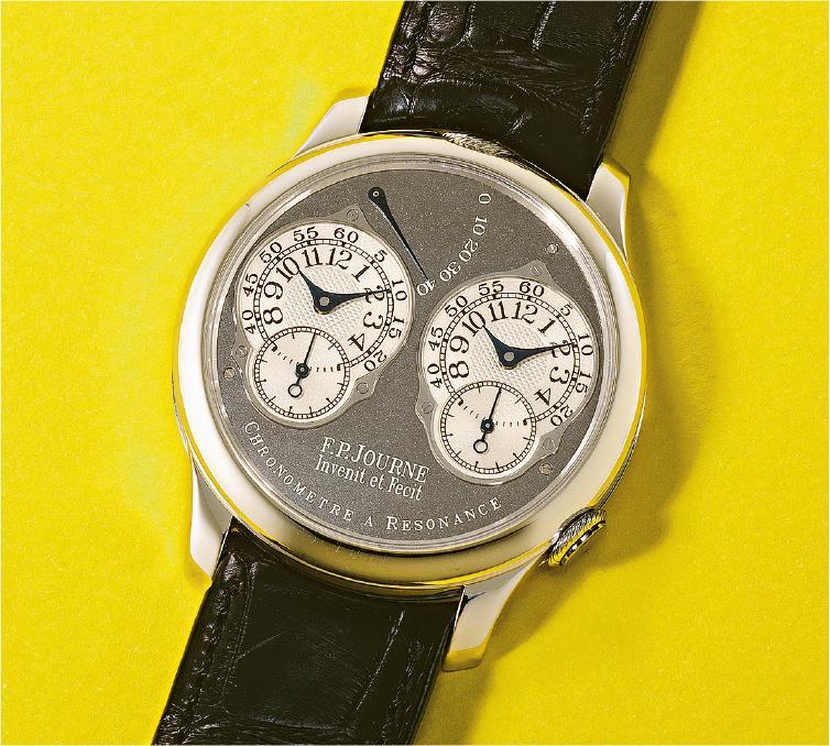 最後黃銅機芯表款--F.P. Journe Ruthenium Collection, Chronométre à Résonance鉑金腕表，約2001年製，估價120萬至220萬港元。（富藝斯提供）