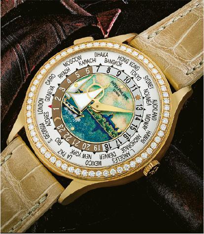 世界時間--Patek Philippe型號7131/175R世界時間自動上鏈女裝腕表（佳士得提供）