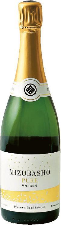 MIZUBASHO--永井酒造的MIZUBASHO PURE為了增加時尚感覺，瓶身設計跟香檳無異。（品牌提供）