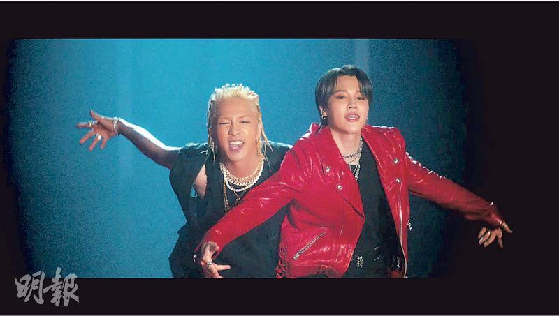 兩大韓流天王太陽（左）與Jimin（右）首次合唱新歌《Vibe》，極盡視聽之娛。