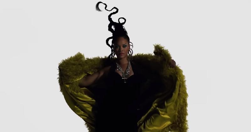 Rihanna在預告片的髮型相當特別。（視頻截圖）