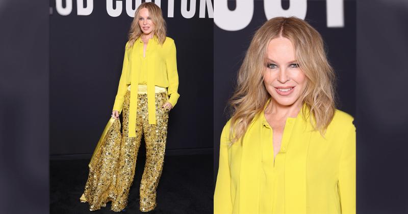女歌手Kylie Minogue的黃金戰衣十分搶眼。（Getty Images）