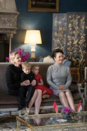 2019年3月24日，中國國家主席習近平與夫人彭麗媛外訪摩納哥。（左起）維特斯托克、雅克小王子和加萊列拉小公主與彭麗媛見面。（Palais Princier de Monaco facebook圖片）