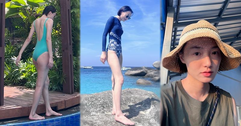 蔡思韵首次去泰國旅行，並罕曬泳照，展示健康性感。（大會提供）