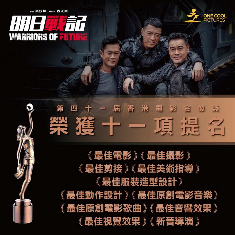 《明日戰記》於「第41屆香港電影金像獎」中獲得11項提名。（《明日戰記》fb圖片）