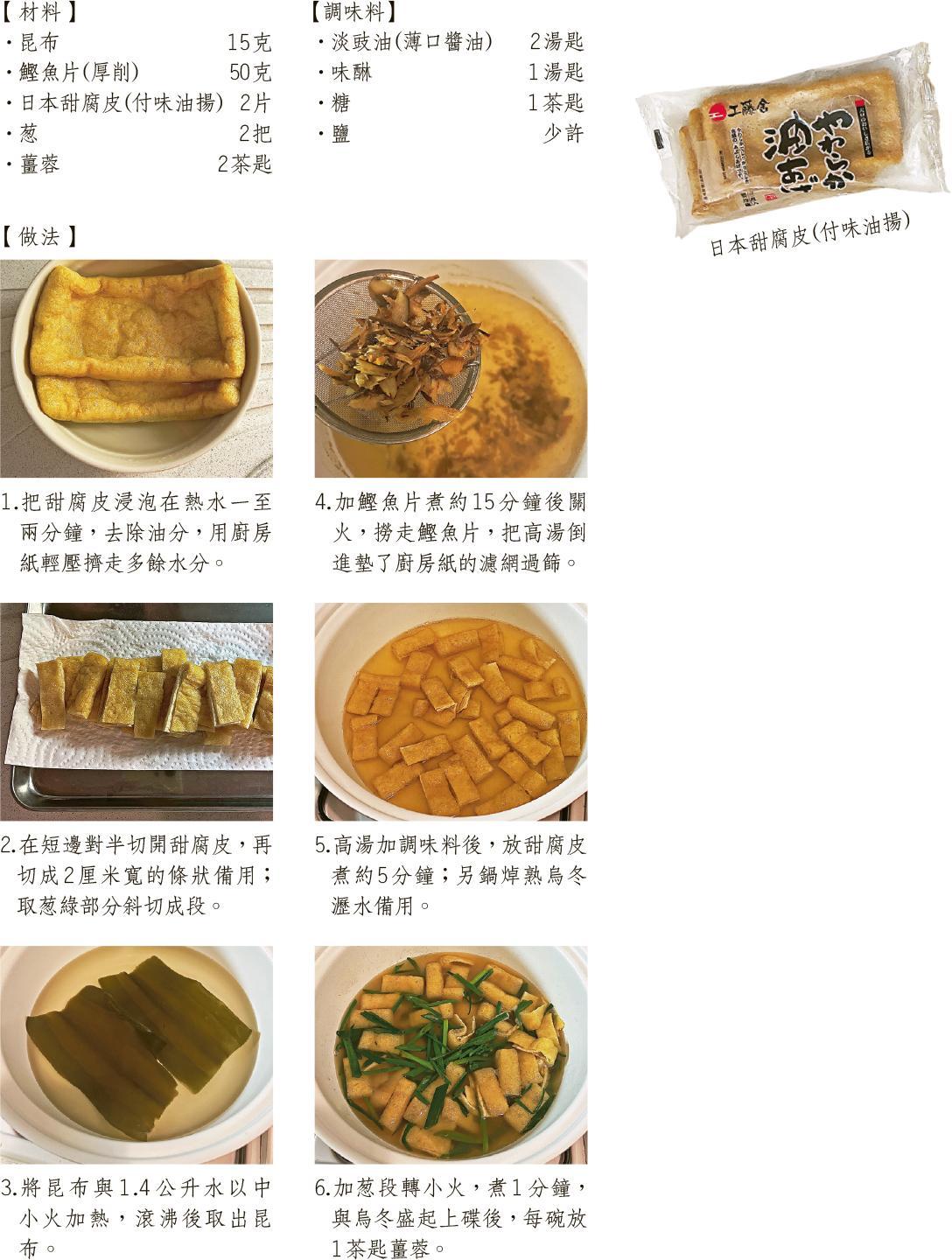 日本甜腐皮（付味油揚）（呂晞頌提供）
