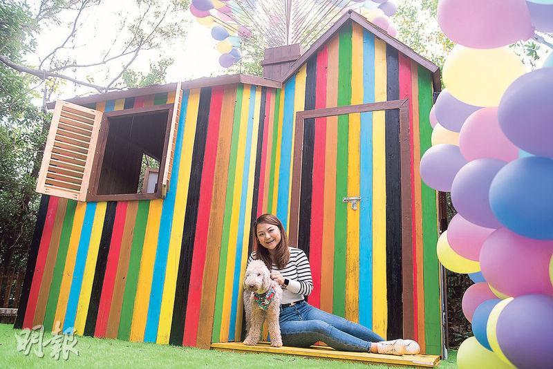 彩色氣球小屋、營帳等都是熱門打卡點，適合毛孩、家人或情侶拍下溫馨照片。（朱安妮攝）