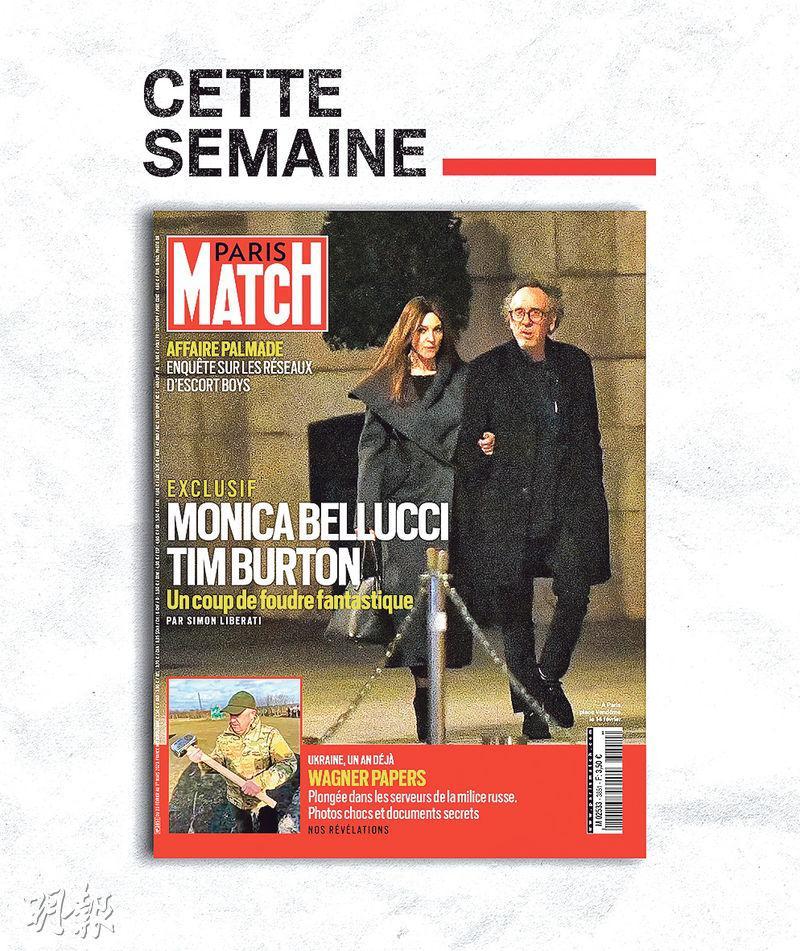 法國雜誌《Paris Match》封面報道添布頓（右）與意大利女星蒙妮卡白露芝（左）正在熱戀。