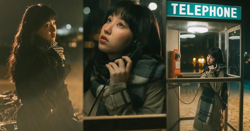 炎明熹在電話亭內拍攝歌曲MV。（大會提供）