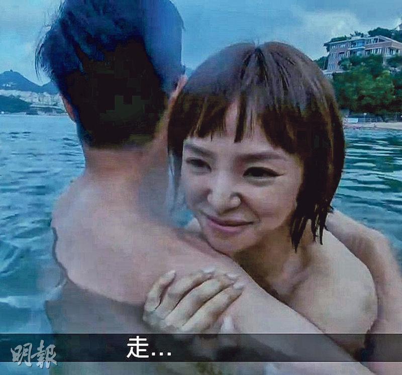 譚凱琪（右）難忘在《新四十二章》中跟陳豪拍攝裸泳戲。（劇照）
