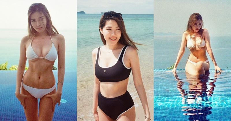 湯樂瑤在社交網分享泳照，騷美好身材。（Ig圖片）