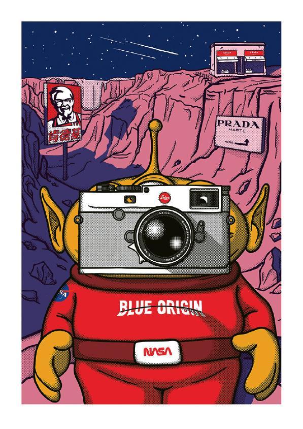 THE CHILD OF SPACE中，經典卡通人物三眼仔迷戀上以Leica相機遊歷火星。( 大會提供）