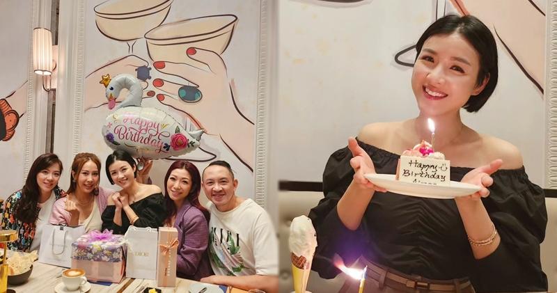 陳茵媺42歲生日，跟港姐好姊妹朱凱婷﹑曹敏莉和戚黛黛慶祝。（Ig圖片）