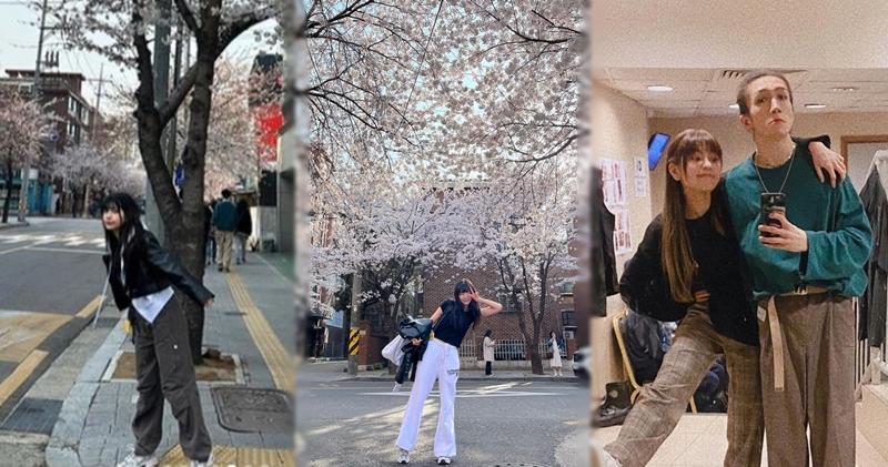So Ching近日赴韓旅行充電，並在櫻花樹下留倩影。（Ig圖片）