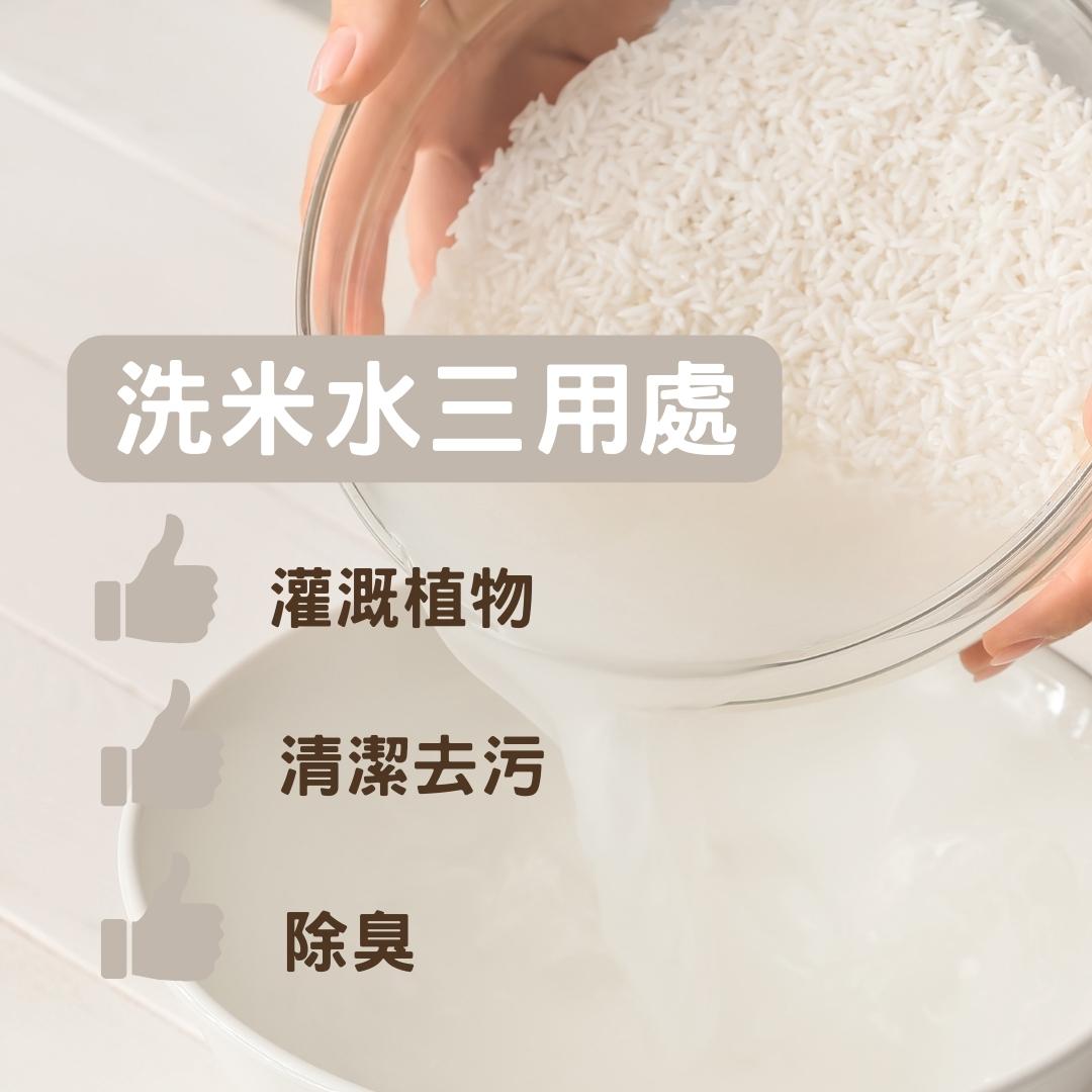 洗米水有三大用處，洗米後不宜倒掉。（明報製圖）