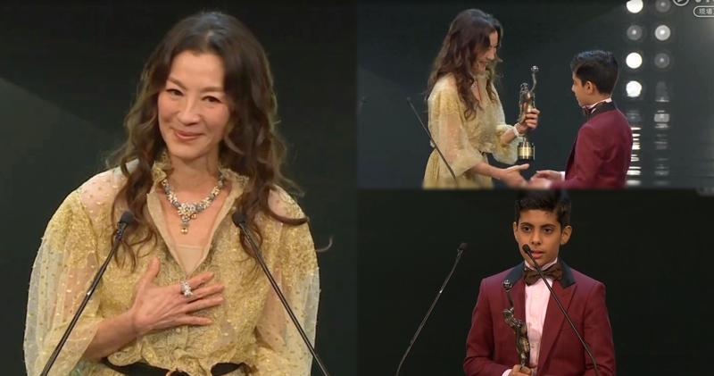 楊紫瓊負責頒最佳新演員獎，而林諾憑《白日青春》獲獎。（ViuTV電視圖片）