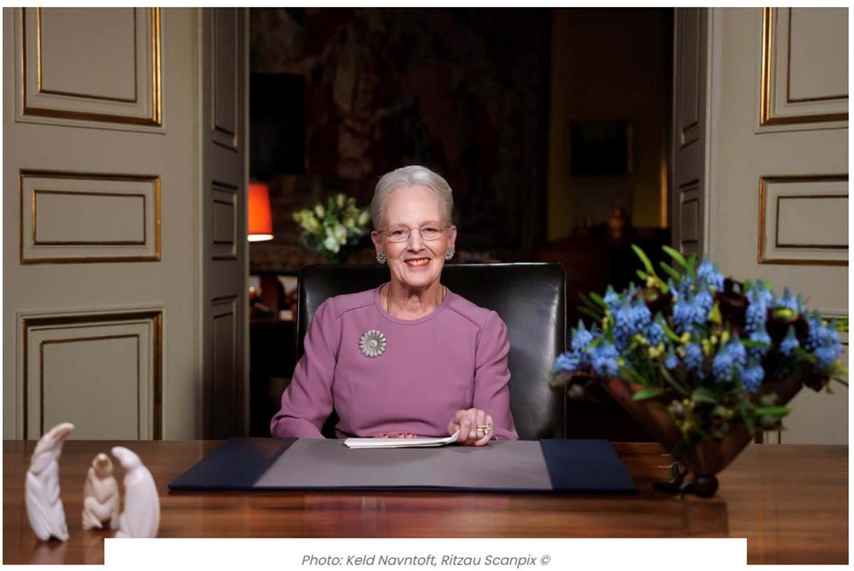 丹麥女王瑪格麗特二世（Queen Margrethe II）2023年新年致辭。（丹麥王室網站圖片）