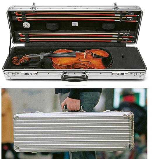 人手製作--RIMOWA×GEWA特別版小提琴盒在德國製造，人手製作的微纖維內層結合GEWA的琴頸軟墊，可因應小提琴的長度隨意調校。$28,450（品牌提供）