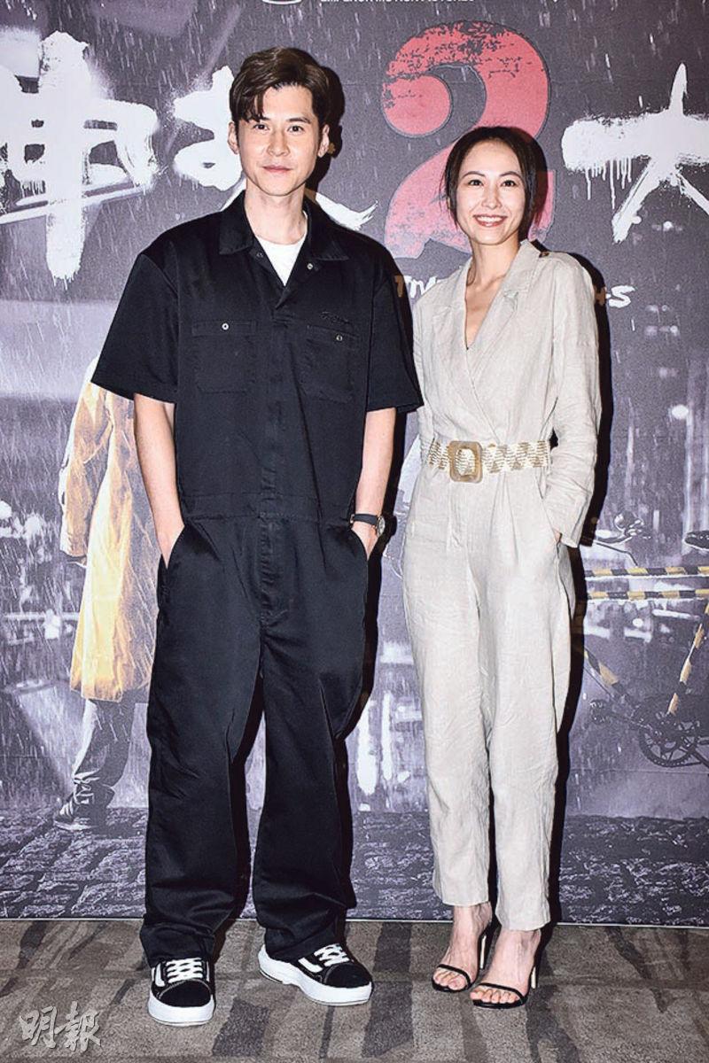 陳家樂（左）與湯怡在《神探大戰》的角色已死，期待導演幫他們「翻生」。（攝影：鍾偉茵）