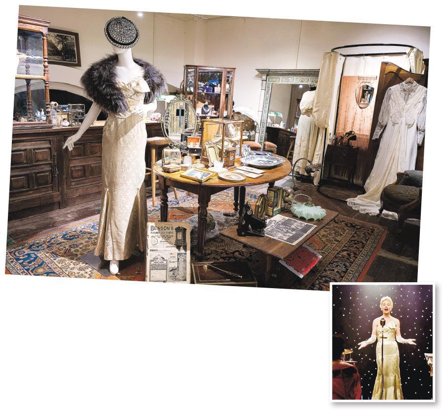 鎮店之寶——Missy Caper其中一件鎮店之寶（上圖左）是來自電影Infamous開首，女星Gwyneth Paltrow身穿的裙子（小圖），為1950年Peggy Hunt的設計，屬非賣品。（朱安妮攝/電影截圖）