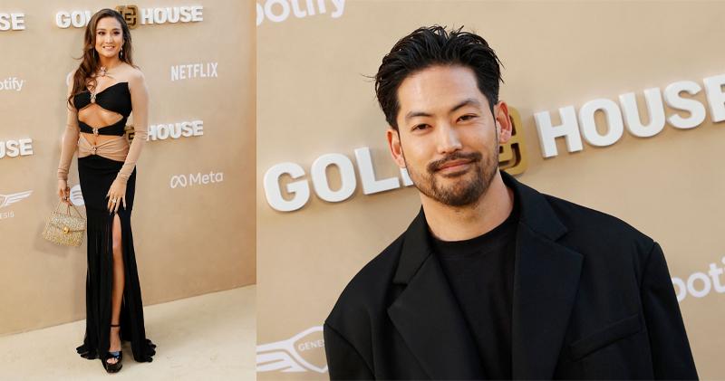 有份演出Netflix劇集《齮齕人生》的韓裔演員Ashley Park（左）與Joseph Lee（右）亦有到場。（法新社/路透社）