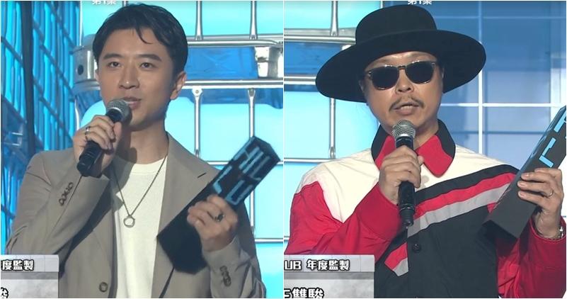 T-Ma（左起）及王雙駿獲頒「年度監製」。（ViuTV網上視頻截圖 / 明報製圖）