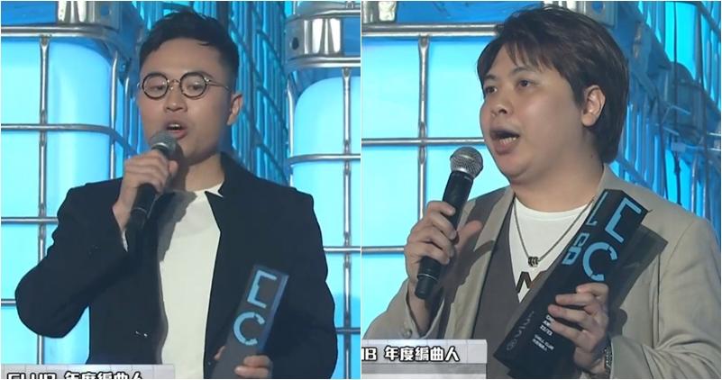 Ariel Lai（左起）及黃兆銘齊齊獲得「年度編曲人」。（ViuTV網上視頻截圖 / 明報製圖）