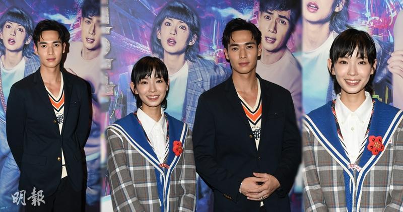 楊天宇和李靖筠昨晚出席電影《電子靈》首映。（林祖傑攝）