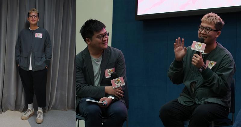 吳林峰出席「正視欺凌正是愛」啟動儀式，會上跟主持分享自身經歷。（大會提供 /明報製圖）