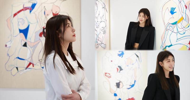 河智苑上個月在首爾舉行首個個人展覽，名為「INSTANT：The beginning of relationship」。（大會提供）