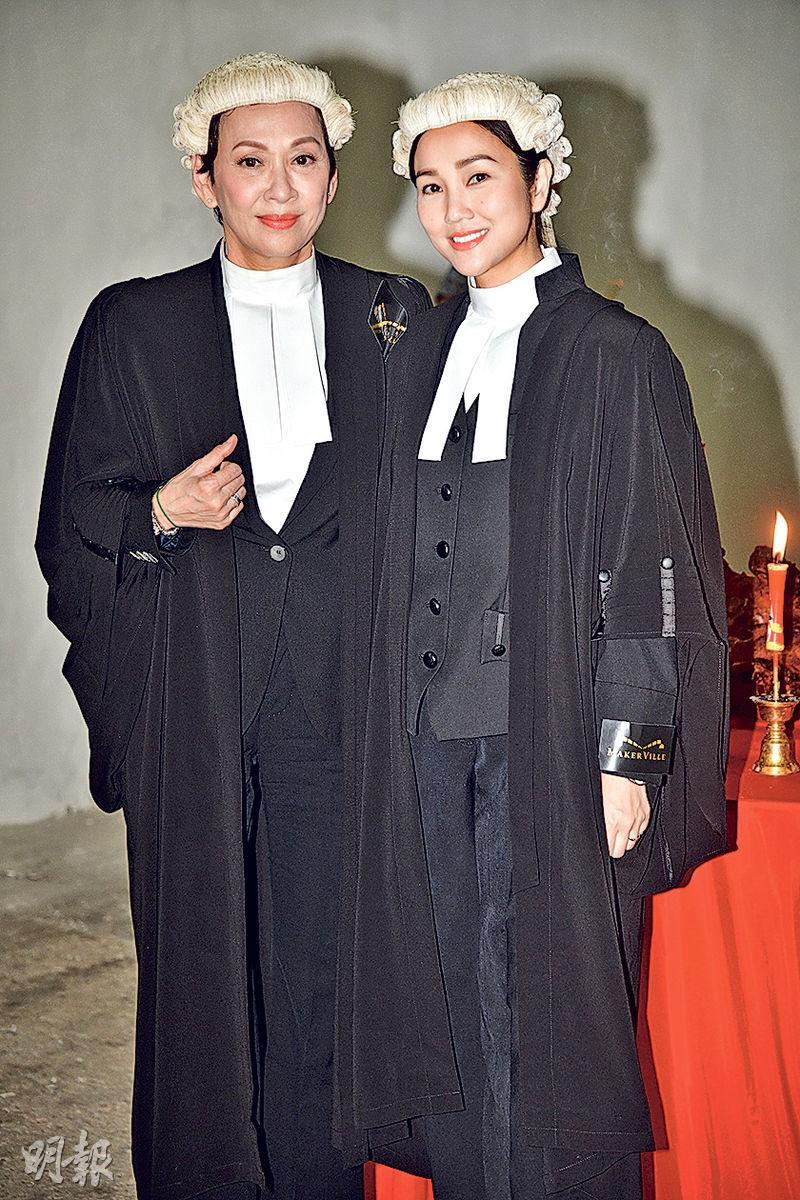 余安安（左）與謝安琪（右）劇中演師徒，會上演法庭對決，針鋒相對。（攝影：劉永銳）