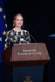2022年10月28日，Princess Leonor在活動上公開演說。（法新社）
