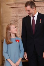 2018年1月30日， 國王費利佩六世（Felipe VI，右）與長女萊昂諾爾公主（Princess Leonor）（Casa de S.M. el Rey twitter圖片）
