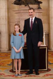 2018年1月30日，國王費利佩六世（Felipe VI，右）與長女萊昂諾爾公主（Princess Leonor）（Casa de S.M. el Rey網站圖片）