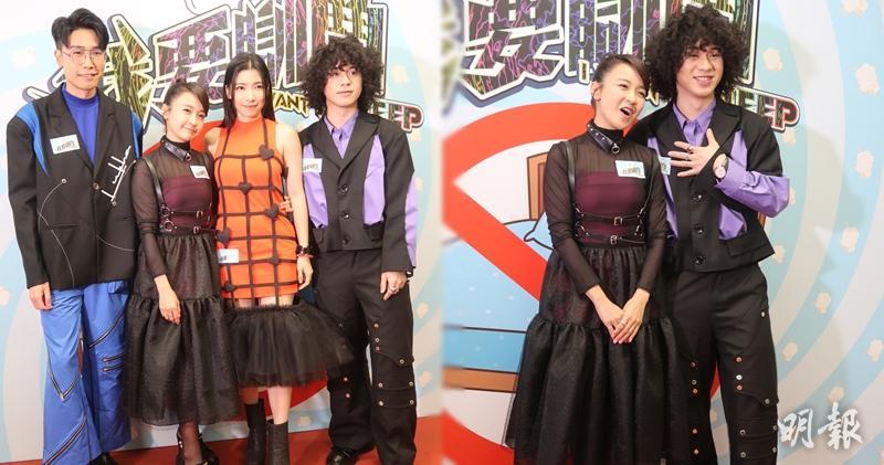 陸浩明﹑糖妹﹑陳葦璇和曾比特主持J2綜藝新節目《我要瞓鬥》。（鍾一虹攝）