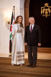 2022年3月7日，約旦國王阿卜杜拉二世和王后Rania在約旦首都安曼出席活動。（Queen Rania facebook圖片）