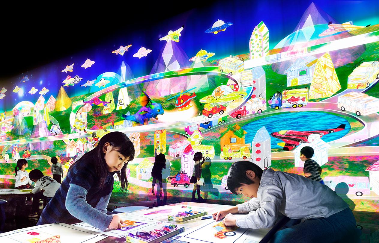 「teamLab共創！未來園」展覽：「彩繪城鎮」。（圖片由相關機構提供）