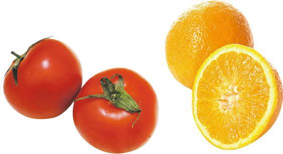 蔬果補水——除了飲品，也可透過高水分的蔬果如番茄和橙補水。（資料圖片）