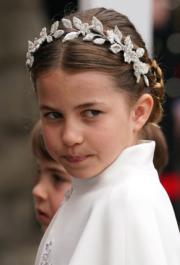 2023年5月6日英王查理斯三世加冕，夏洛特小公主（法新社）