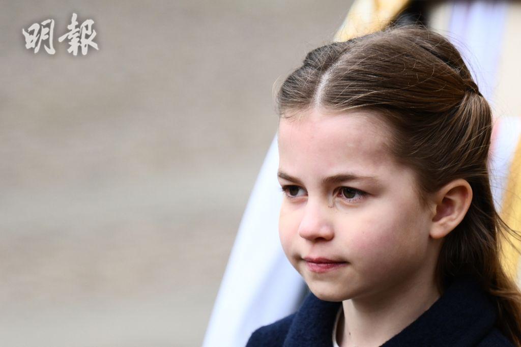 2022年3月29日，夏洛特小公主出席已故菲臘親王悼念活動。（法新社）