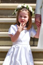 2018年5月19日，夏洛特小公主再次當花女。 (法新社)