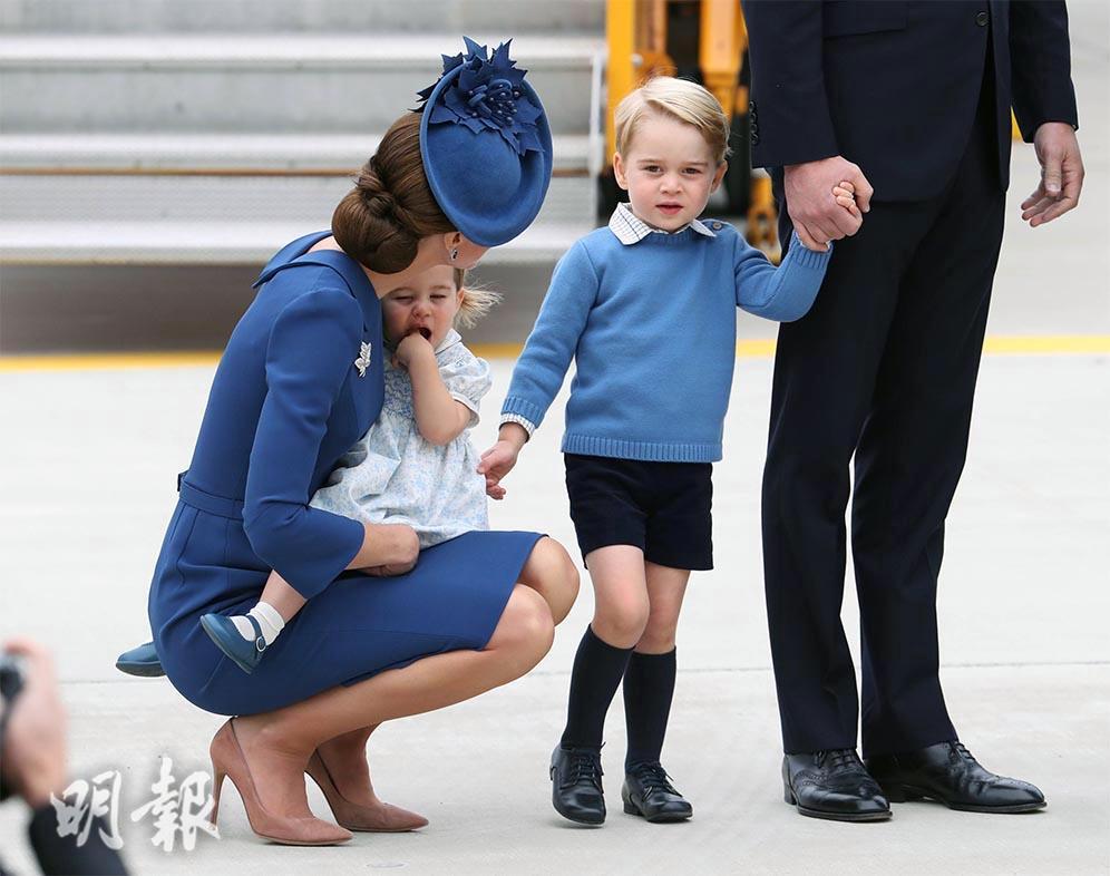 英國劍橋公爵伉儷威廉王子和凱特一家四口外訪加拿大。（2016年9月24日法新社圖片）